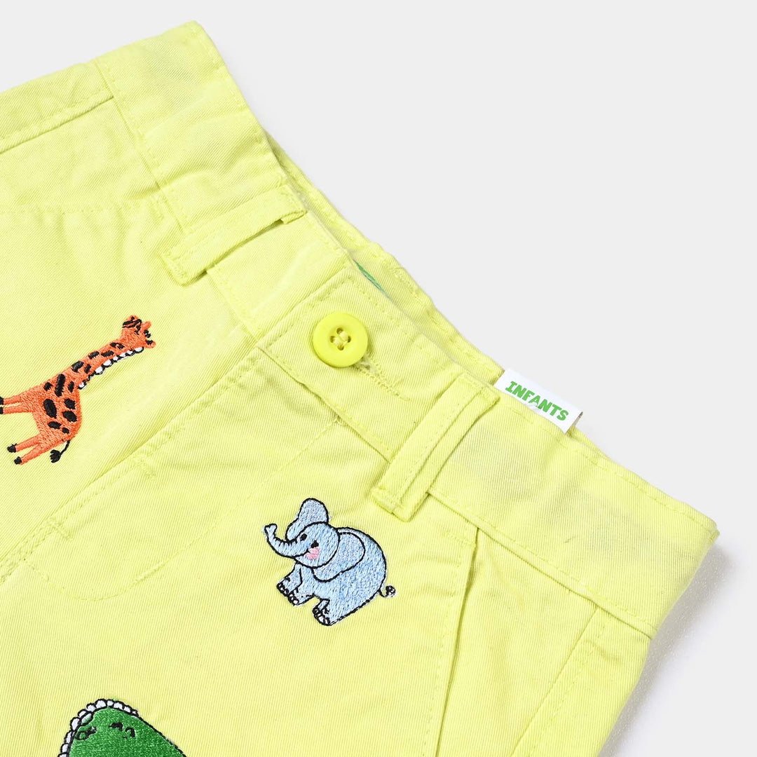 Infant Boys Cotton Short Animals-Yellow