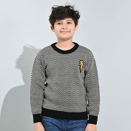 Boys Acrylic Sweater-Flash - GREY