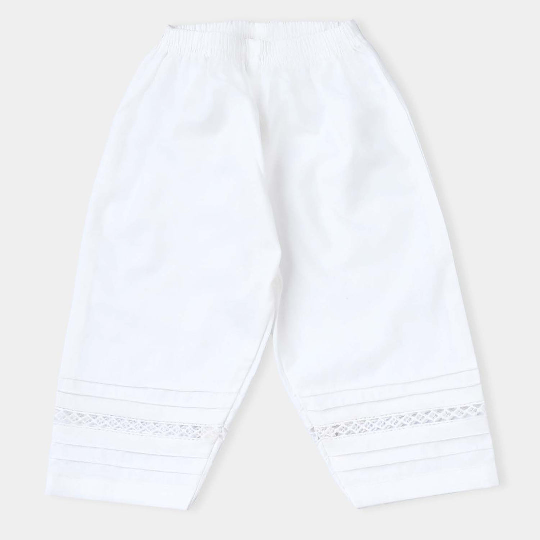 Infant Girls Cotton Trouser -White