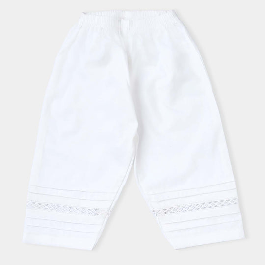 Infant Girls Cotton Trouser -White