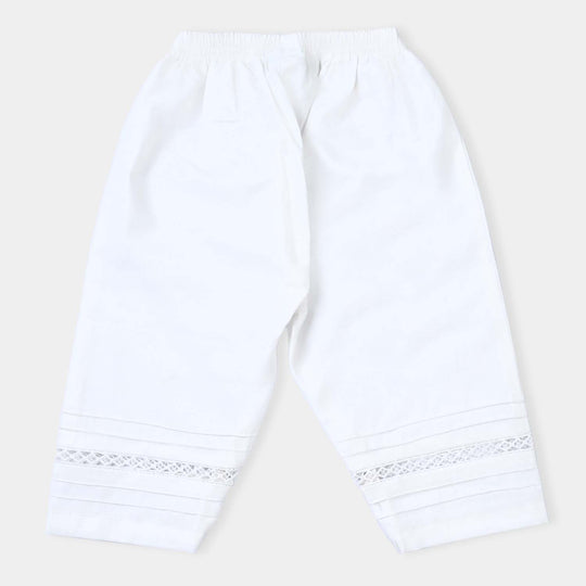 Infant Girls Cotton Trouser -White