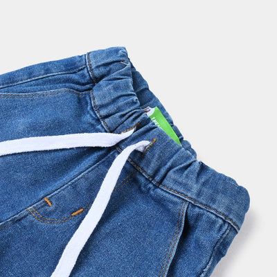 Infant Boys Denim Stretch Pant Basic Jogger-Mid Blue