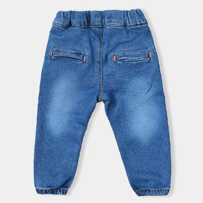 Infant Boys Denim Stretch Pant Basic Jogger-Mid Blue