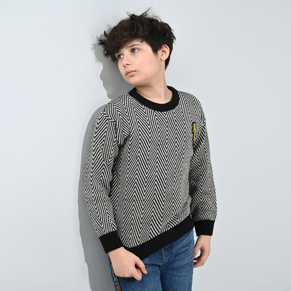 Boys Acrylic Sweater-Flash - GREY