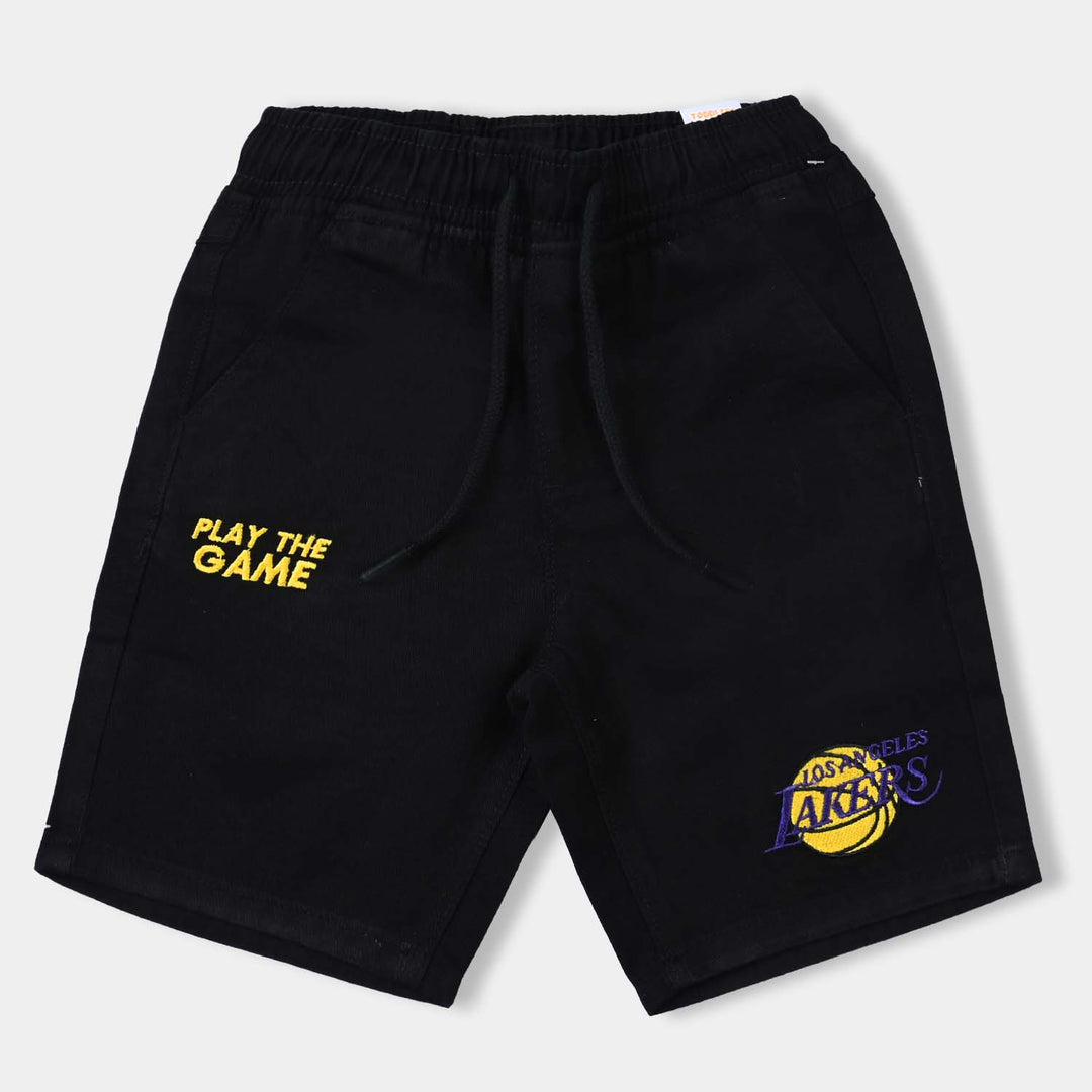 Boys Cotton Short Laker-BLACK