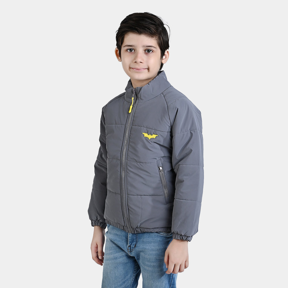 Boys Mix taffeta Quilted Jacket Character-GRAY