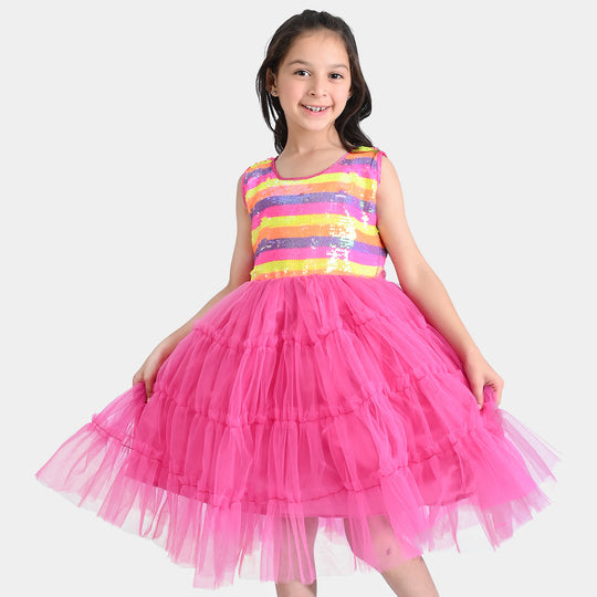 Girls Fancy Frock Dancing Doll-D.PINK