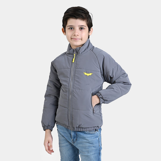 Boys Mix taffeta Quilted Jacket Character-GRAY