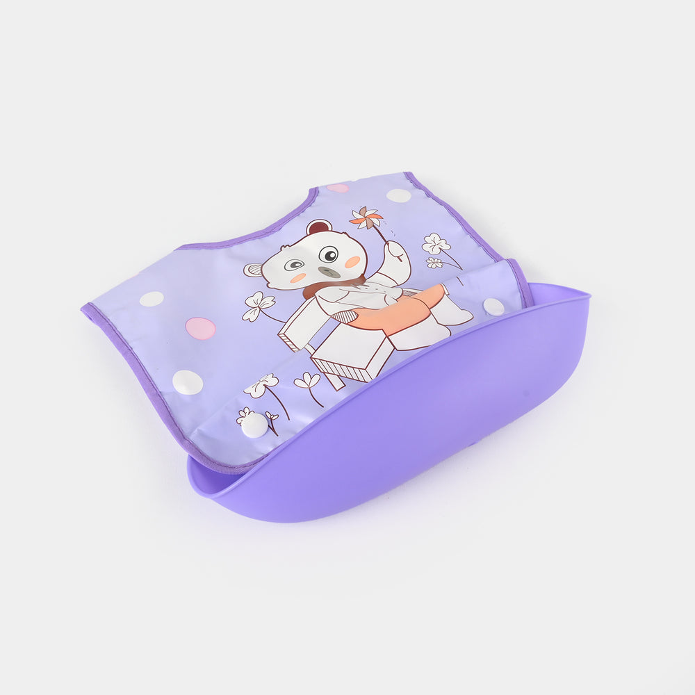 PLASTIC BIB WITH HOLDER FOR BABIES