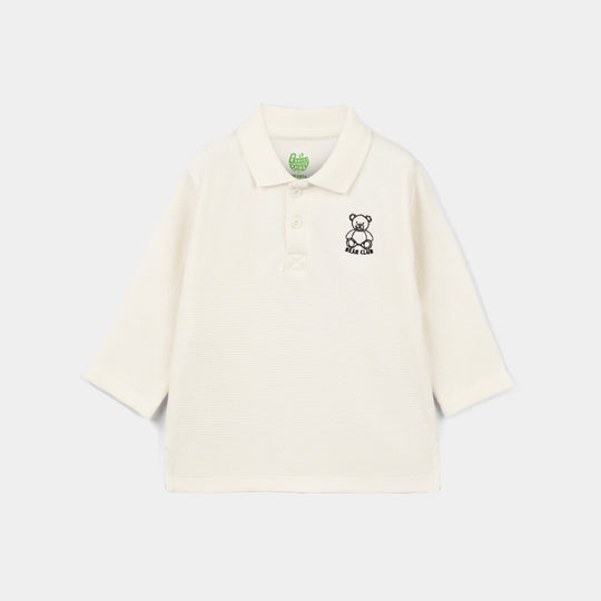 Infant Boys Thermal Polo F/S Bear Club-Off.White