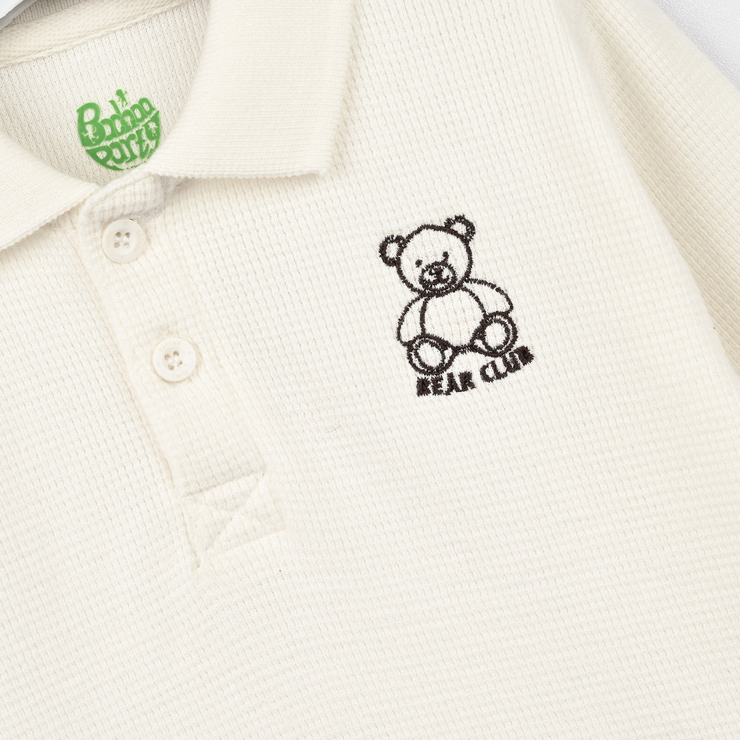 Infant Boys Thermal Polo F/S Bear Club-Off.White