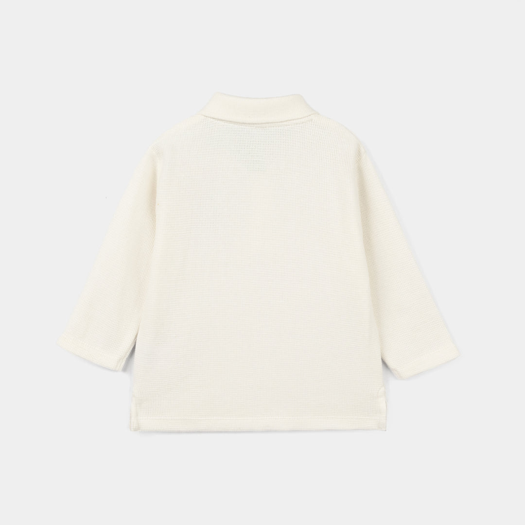 Infant Boys Thermal Polo F/S Bear Club-Off.White
