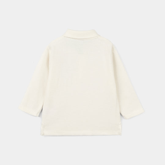 Infant Boys Thermal Polo F/S Bear Club-Off.White