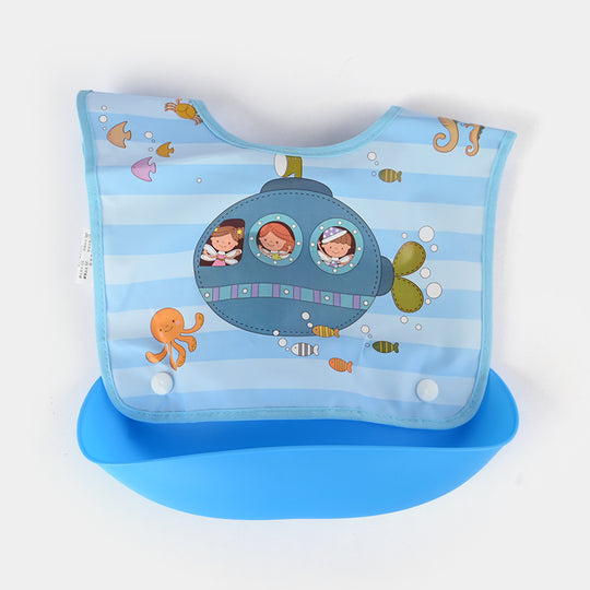PLASTIC BIB WITH HOLDER FOR BABIES