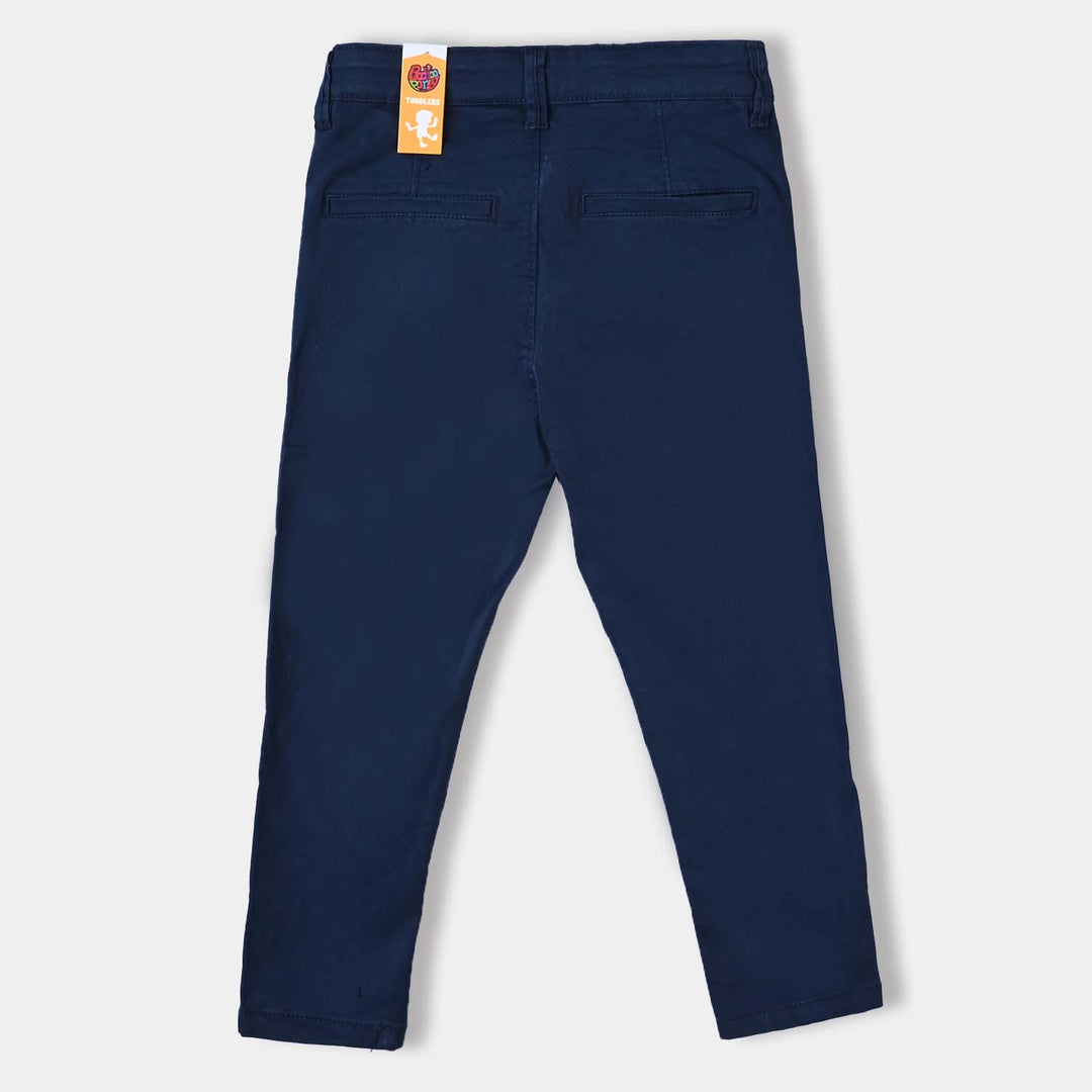 Boys Cotton Pant Stitches Details-Navy Blue