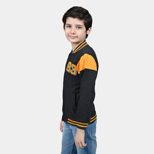 Boys Fleece Knitted Jacket Nice One 93-CHARCOAL