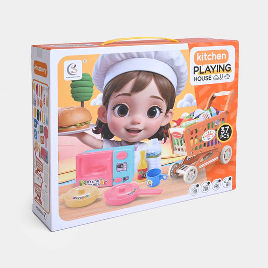 Supermarket Shopping Cart Toy Set – Kitchen Play for Kids
