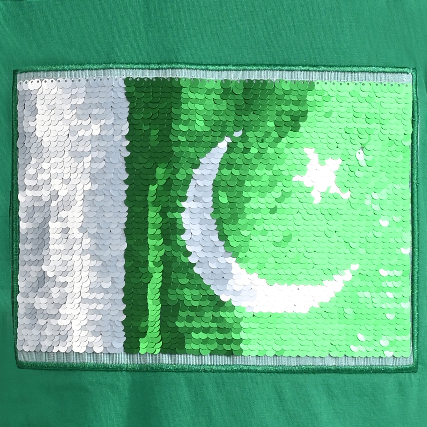 Boys T-Shirt H/S Sequins Flag-Fern Green