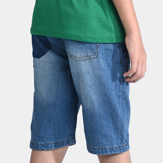 Boys Denim rigid Short Impressions-Lt-BLUE