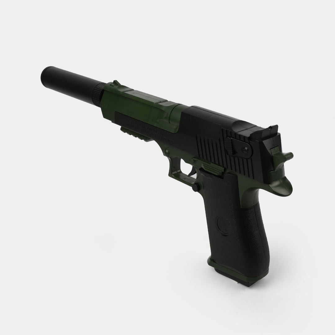 Military Green Desert Eagle Soft Dart Toy Blaster With Silencer