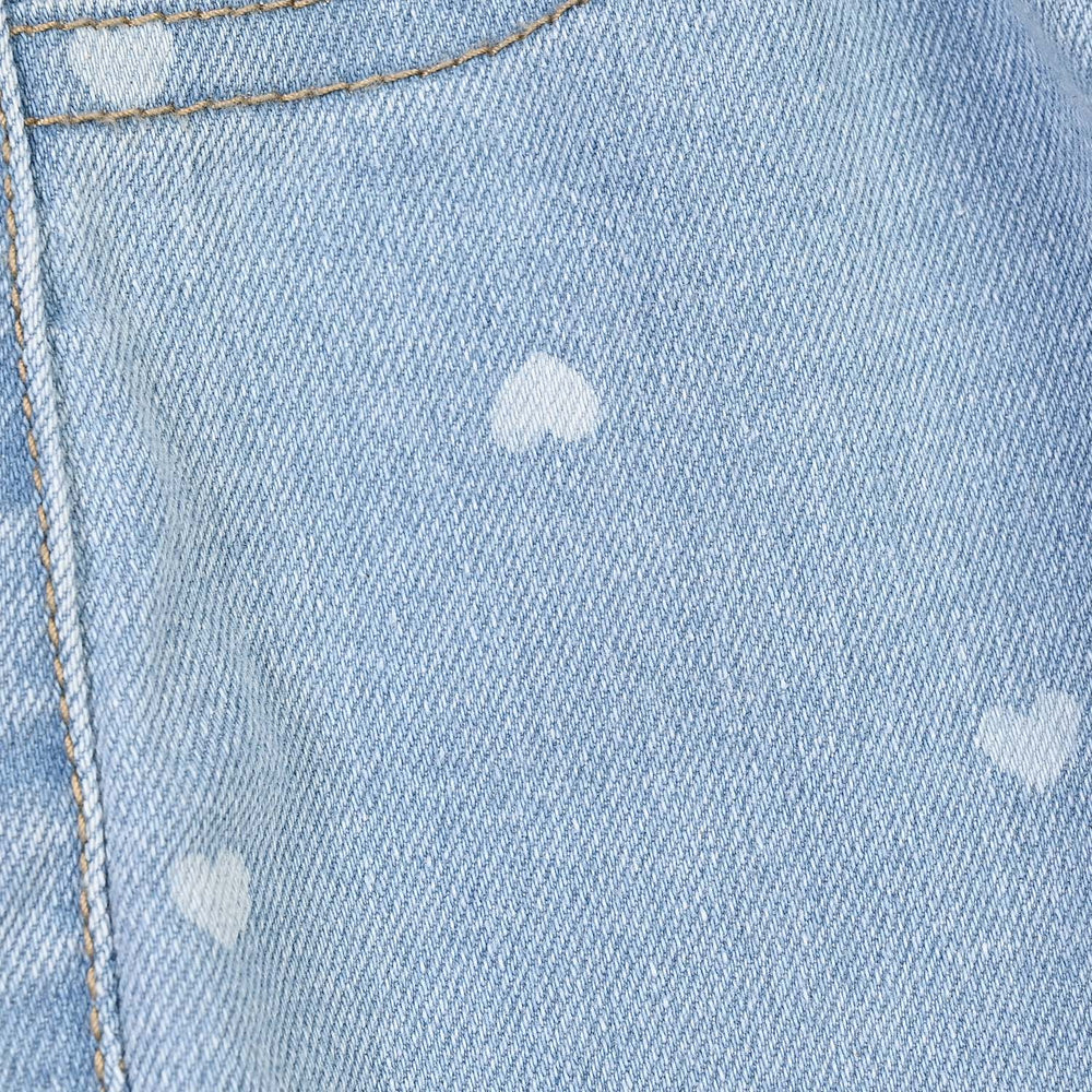 Infant Girls Denim Stretch Jegging Hearts-L.Blue