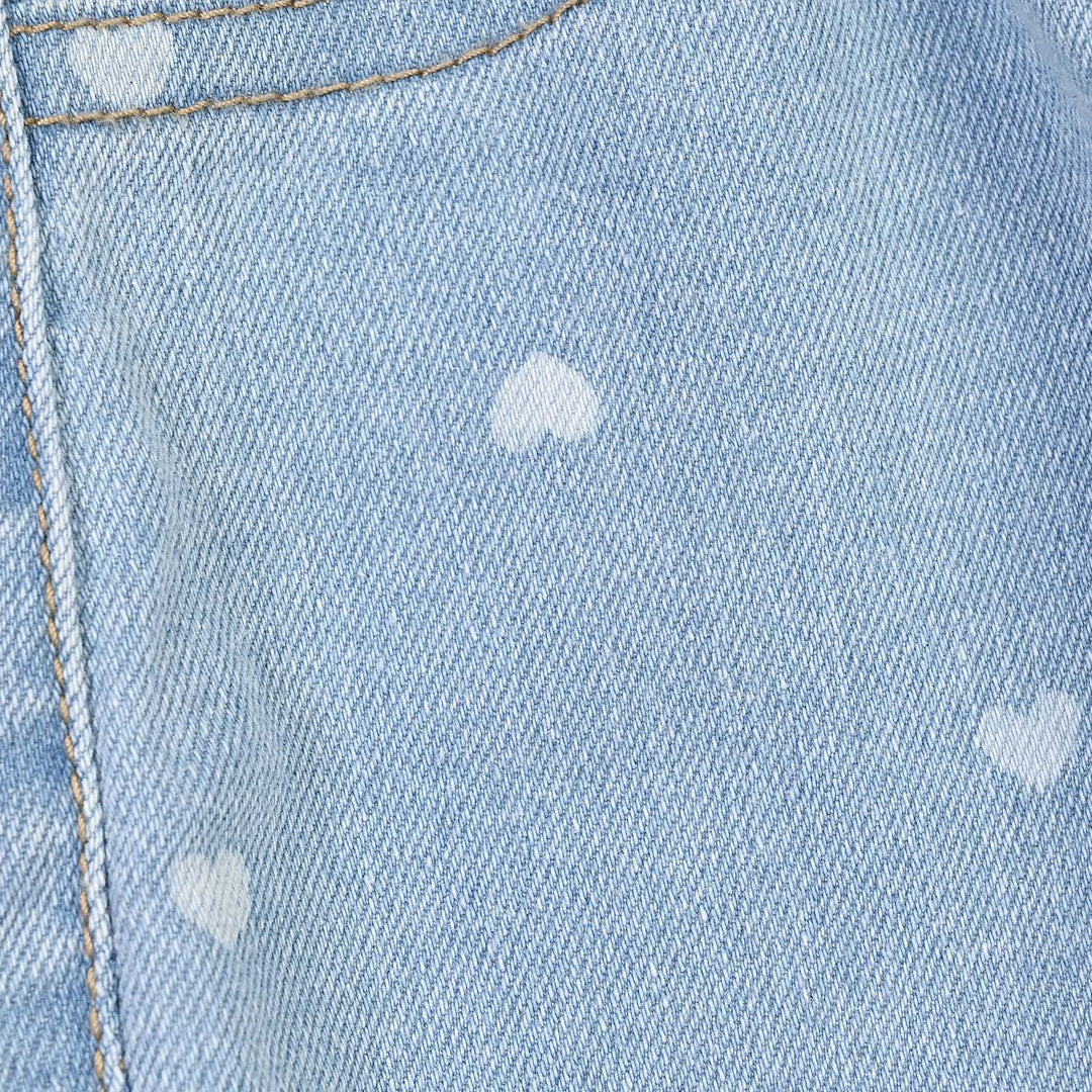 Infant Girls Denim Stretch Jegging Hearts-L.Blue