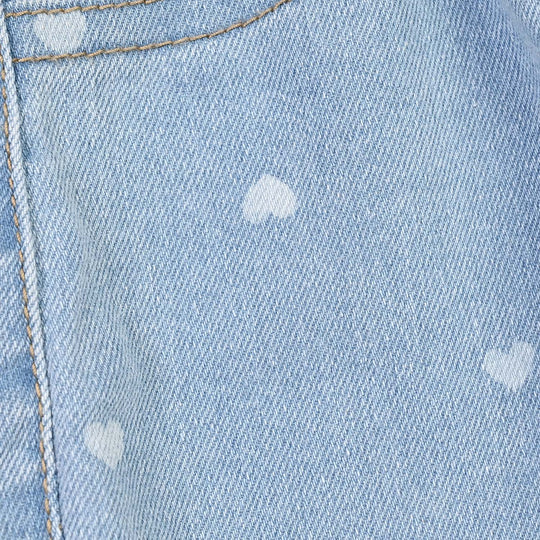 Infant Girls Denim Stretch Jegging Hearts-L.Blue