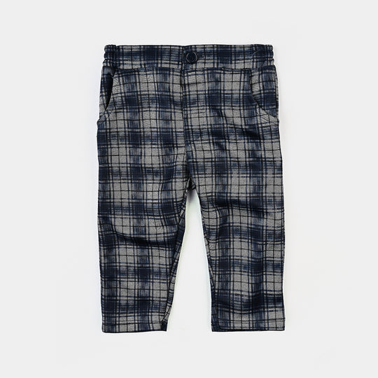 Infant Boys Cotton Interlock 5Pc Set-Navy/Grey Check