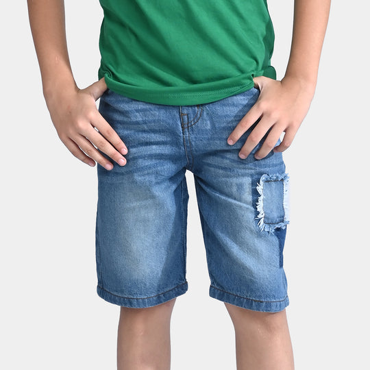 Boys Denim rigid Short Impressions-Lt-BLUE