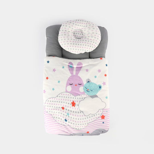 Cute Printed Baby Carry Nest with Head Pillow