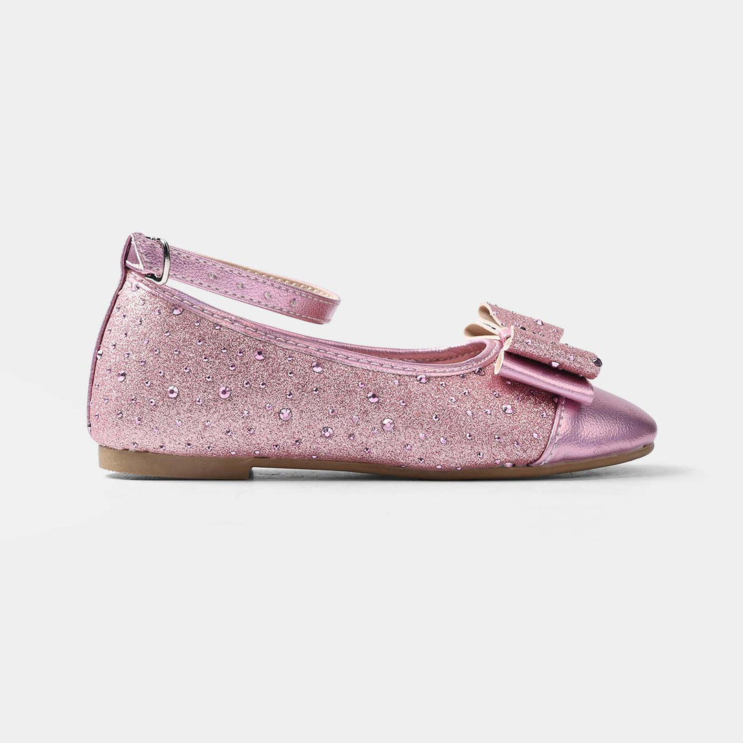 Girls Formal Pumps with Bow ZP-139 – Pink