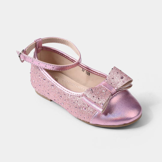 Girls Formal Pumps with Bow ZP-139 – Pink
