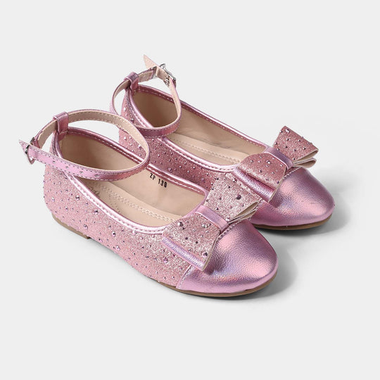 Girls Formal Pumps with Bow ZP-139 – Pink