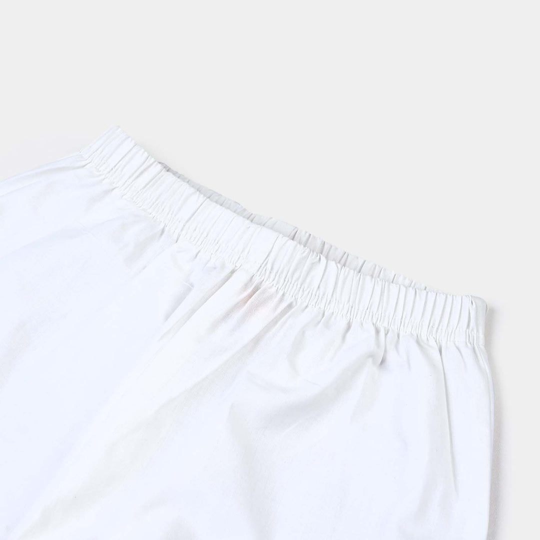 Girls Cotton Trouser -White