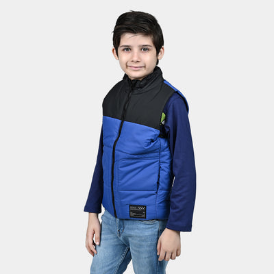 Boys Mix taffeta Quilted Jacket Tokyo-Blue