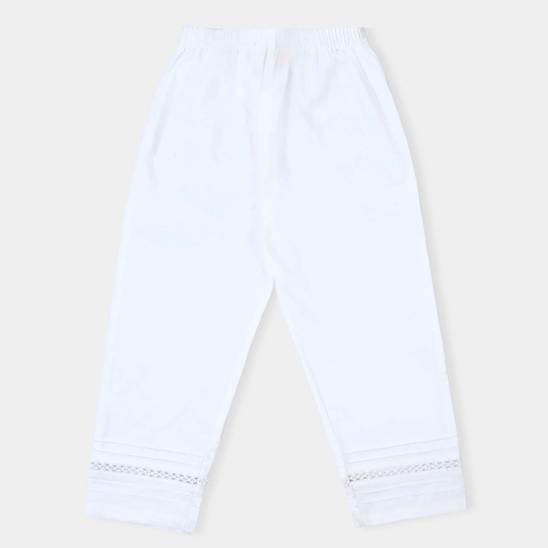 Girls Cotton Trouser -White