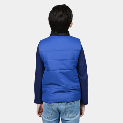 Boys Mix taffeta Quilted Jacket Tokyo-Blue