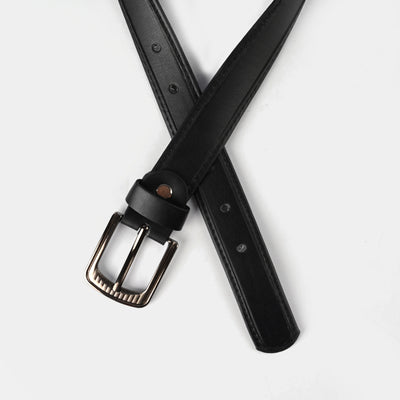 Kids Belt Plain Black-BLACK