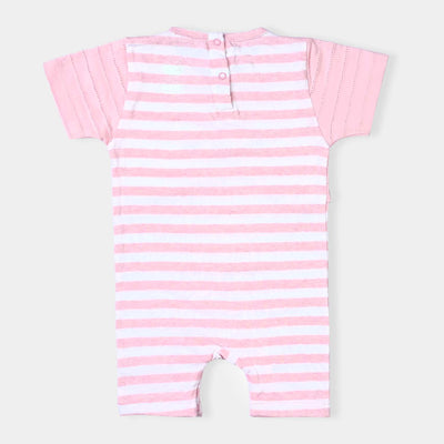 Infant Girls Cotton Interlock Knitted Romper Cori Style-Baby Pink