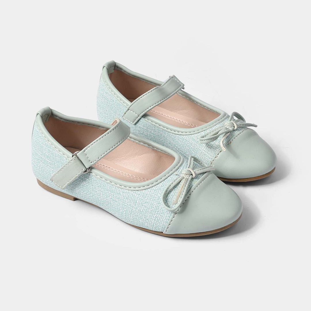 Girls Bow Pumps ZP-143 – Sea Green