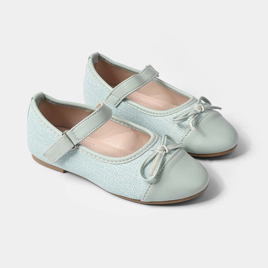 Girls Bow Pumps ZP-143 – Sea Green