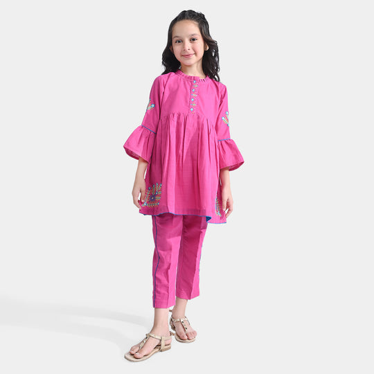 Girls Jacquard 2PC Suit Nazz-P.Peacock