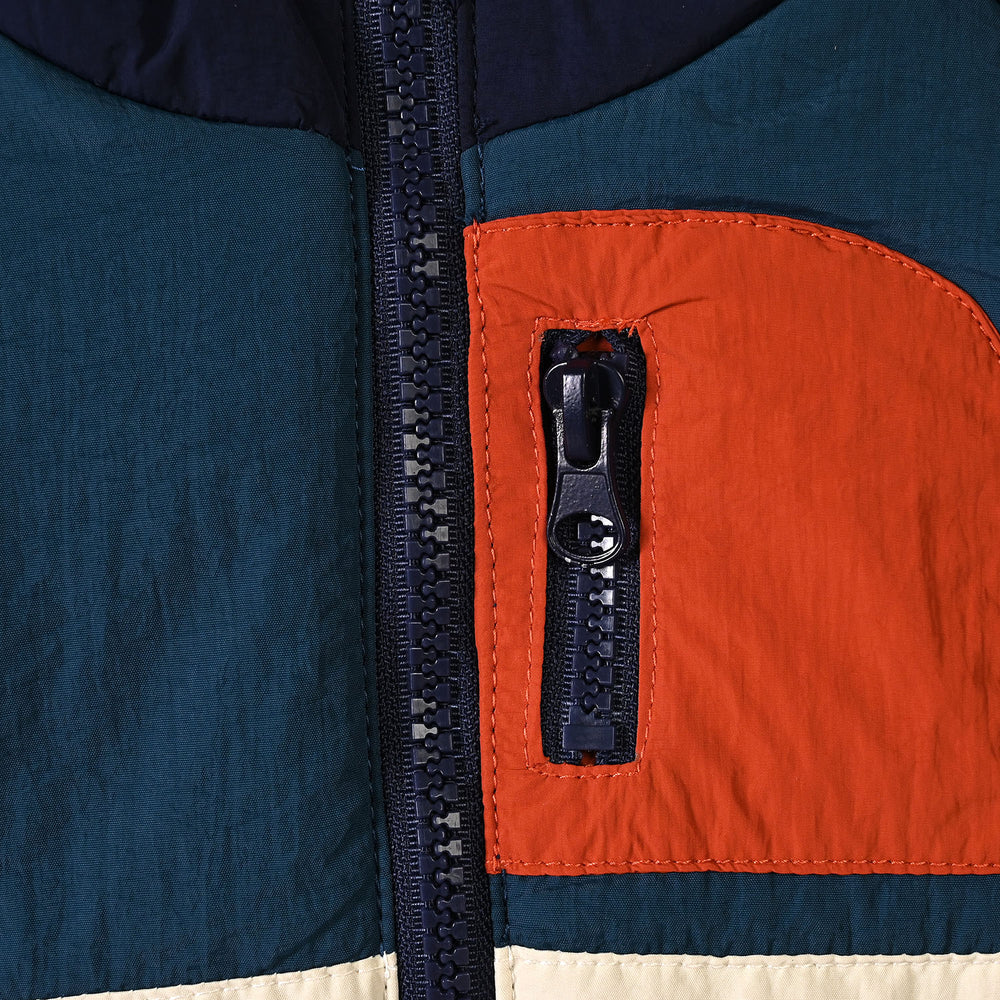 Infant Boys Polyester Puffer Jacket Zip front-BLUE