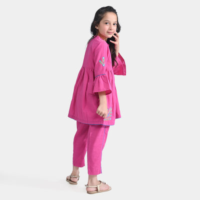 Girls Jacquard 2PC Suit Nazz-P.Peacock