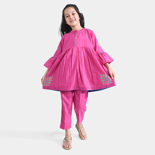 Girls Jacquard 2PC Suit Nazz-P.Peacock