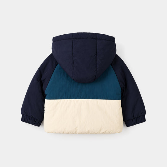 Infant Boys Polyester Puffer Jacket Zip front-BLUE