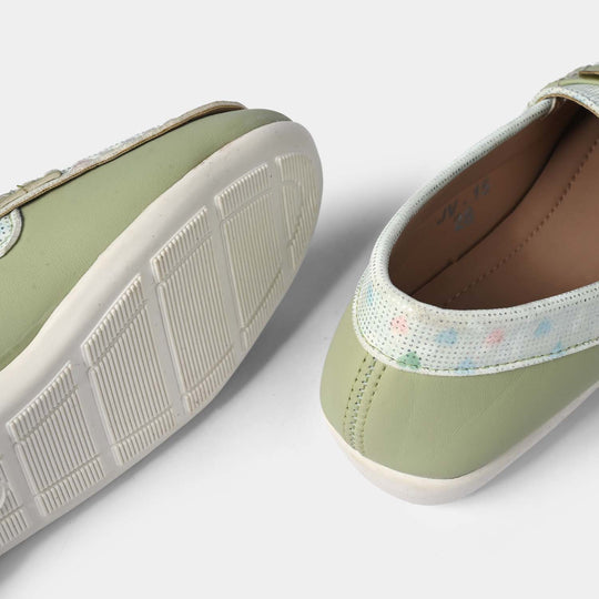 Girls Casual Loafers JV-15 – Sea Green