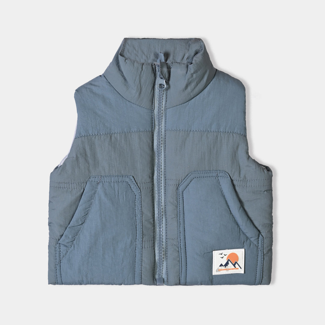Infant Boys Polyester Puffer Jacket Discover Adventure-GREY