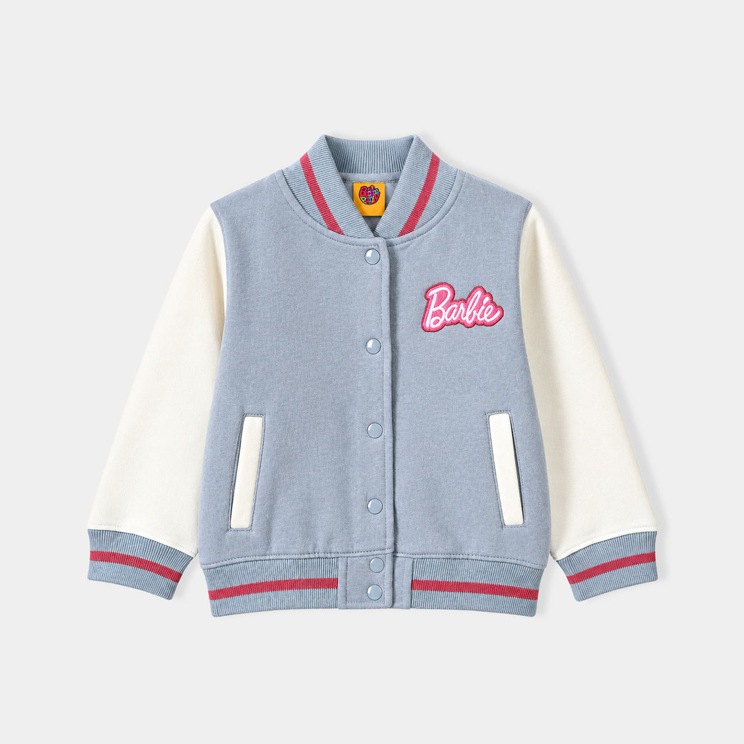Girls Fleece Bomber Jacket Character-Blue.Fog