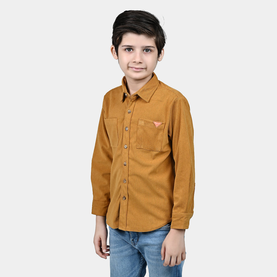 Boys Corduroy Casual Shirt F/S (Wats Up)-Mustard